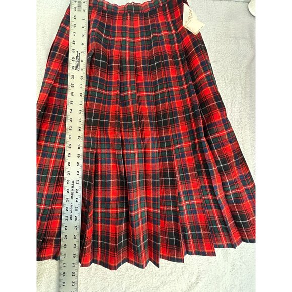 Pendleton Women Red Authentic Macinnes Tartan Wool Pleated Midi Skirt 10 New $95 - Picture 7 of 7